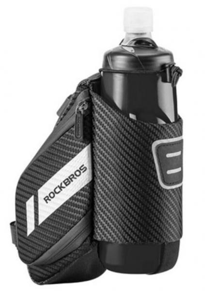 ROCKBROS | Fahrradsatteltasche für MTB und Rennrad – Mit Wasserflaschentasche, Schwarz