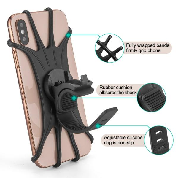 ROCKBROS | 360° drehbarer Handyhalter für Fahrrad für 4.0-6.8" Smartphones (Schwarz, Grün, Orange, Grau, Blau)