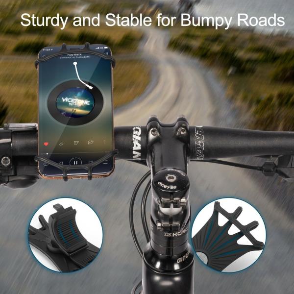 ROCKBROS | 360° drehbarer Handyhalter für Fahrrad für 4.0-6.8" Smartphones (Schwarz, Grün, Orange, Grau, Blau)