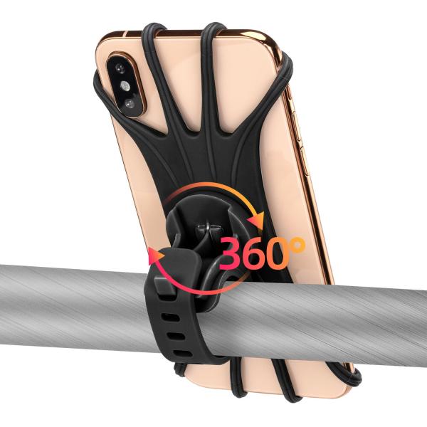 ROCKBROS | 360° drehbarer Handyhalter für Fahrrad für 4.0-6.8" Smartphones (Schwarz, Grün, Orange, Grau, Blau)