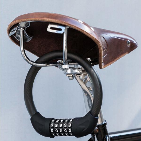 ROCKBROS | Fahrradschloss RKS502-BK – E-Bike Fünfziffern-Zahlenschloss, Rundschloss, PVC-beschichtet