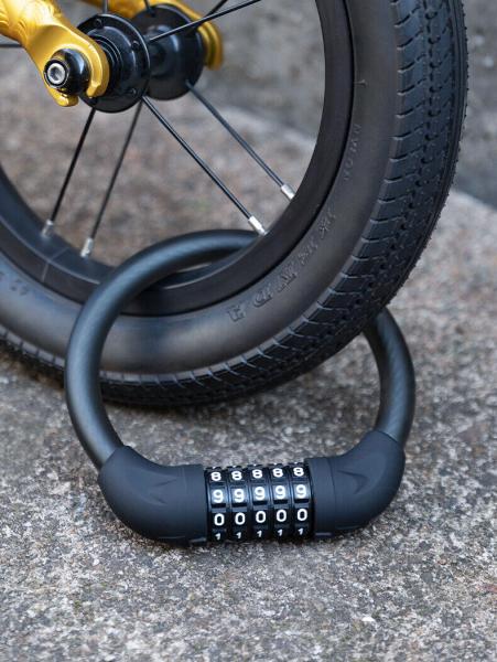 ROCKBROS | Fahrradschloss RKS502-BK – E-Bike Fünfziffern-Zahlenschloss, Rundschloss, PVC-beschichtet