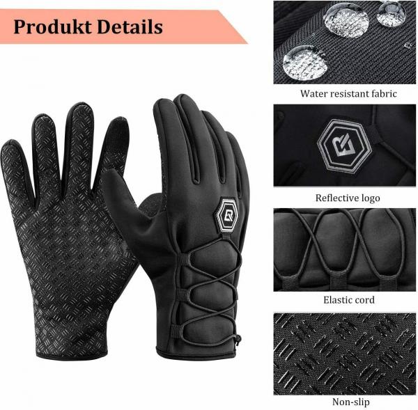 ROCKBROS | Fahrradhandschuhe Damen Herren Winter Handschuhe Touchscreen Winddicht