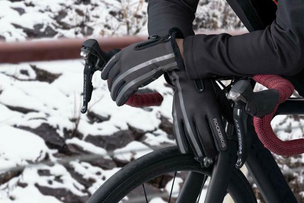 ROCKBROS | Winter Motorrad- und Fahrradhandschuhe – Touchscreen, Wasserdicht, Winddicht für Herren und Damen