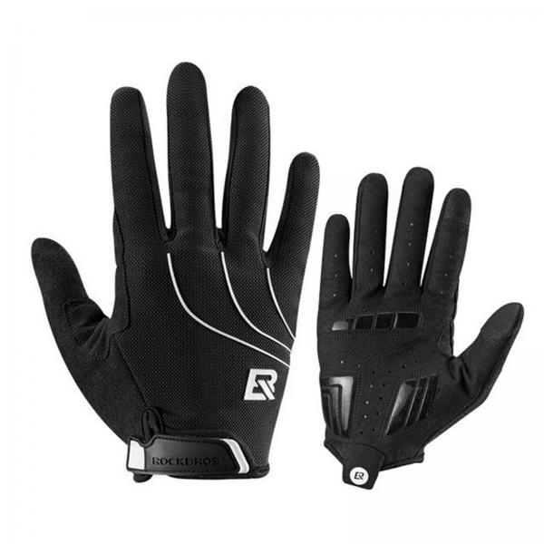 S107-1 (M,L,XL,XXL), ROCKBROS Fahrrad Handschuhe Outdoors Vollfingerhandschuhe Sport Warm Schwarz