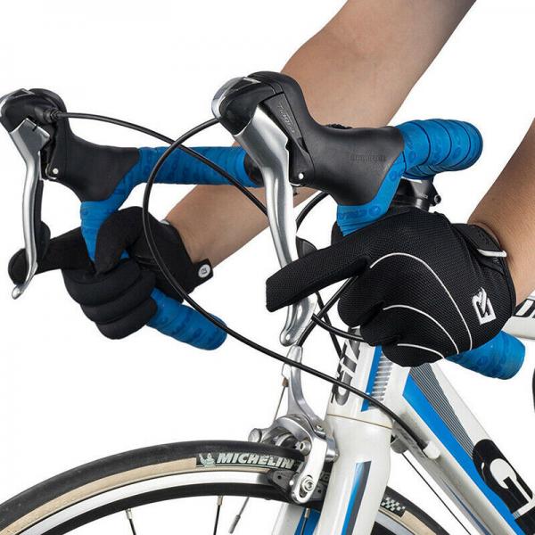 S107-1 (M,L,XL,XXL), ROCKBROS Fahrrad Handschuhe Outdoors Vollfingerhandschuhe Sport Warm Schwarz
