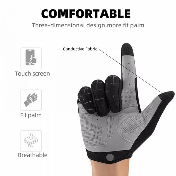 ROCKBROS | Fahrradhandschuhe Vollfinger – Touchscreen Handschuhe für Herren und Damen, Frühling, Größen S-XL