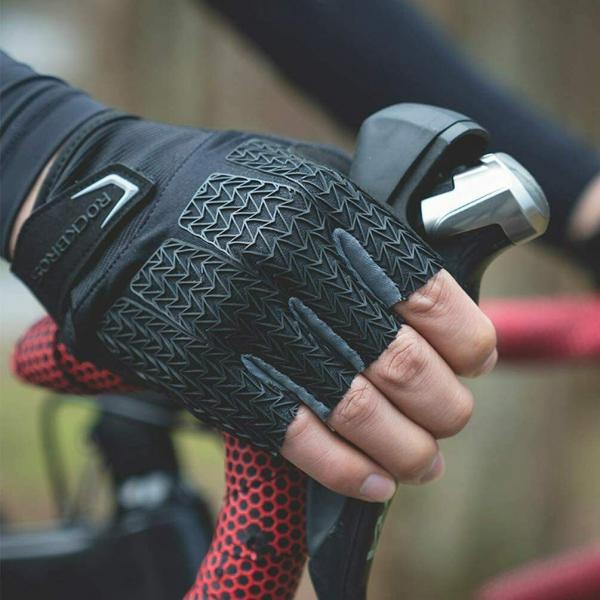 ROCKBROS | Kurz Halbfingerhandschuhe – Fingerlos, GEL, Sport Handschuhe für Radfahren und Outdoor-Aktivitäten (M-XXL)