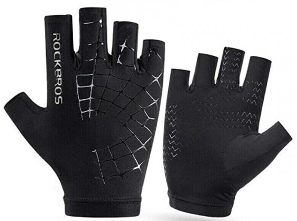 S202 (schwarz, grau) Halbfingerhandschuhe für Sommer/Herbst Laufen Radfahren Männer Frauen