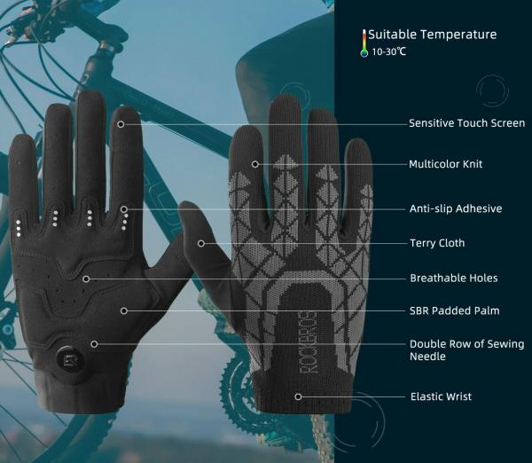 S255-1(M, L, XL, XXL), ROCKBROS Handschuhe Fahrradhandschuhe Herbst Touchscreen Outdoor Sports M-2XL