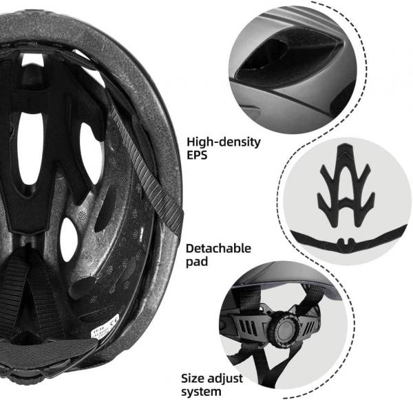 ROCKBROS | Fahrradhelm – MTB Rennrad Helm mit Abnehmbarem Magnet-Visier (Blau, Lila) | Größe Verstellbar (57-62 cm)