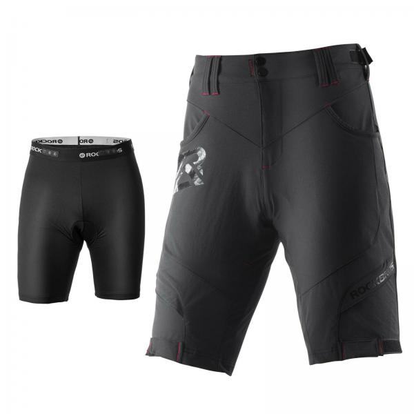 YPK020BK (schwarz), ROCKBROS Radhose Herren Shorts MTB Fahrradshorts Kurze Hose Europäische Gr.M-4XL