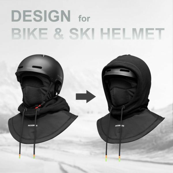 ROCKBROS | Skimaske Thermo Fleece Balaclava - Wintermütze Sturmhaube Unter Helm für Extrem-Wetterbedingungen