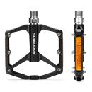 3721000300 (schwarz, blau, rot, grau), ROCKBROS Bicycle Pedals with Reflectors Platform Pedals Aluminum 9/16" MTB Road Bike BMX